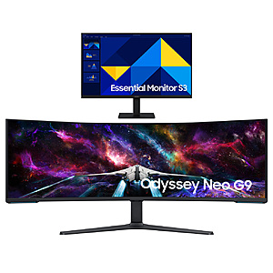 57" Samsung Odyssey Neo G9 240Hz Dual 4K Curved Gaming Monitor + 27" 1080p 100Hz IPS Monitor $1260 + Free S&H