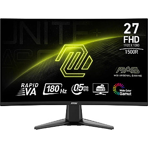 [Newegg] 27" MSI MAG 27C6F 1080p 180Hz VA 1500R Curved Gaming Monitor $89 + Free Shipping