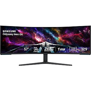 Samsung 57" Odyssey Neo G9 Dual 4K 7680x2160 240Hz 1000R Gaming Monitor $1152.79 + Free Shipping w/ Prime