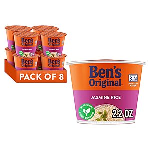 8-Ct 2.4-Oz BEN'S ORIGINAL Jasmine Rice Single Serve Cup $9.87 w/ S&S + Free Shipping w/ Prime or on $35+