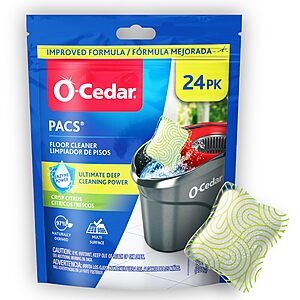 24-Count O-Cedar PACS Hard Floor Cleaner (Crisp Citrus) $9.89 w/ S&S + Free Shipping w/ Prime or on orders over $35