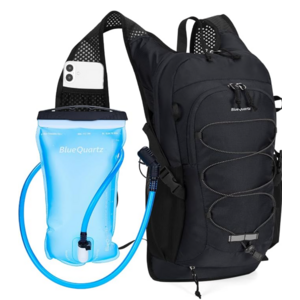 Blue Quartz Hydration Backpack with 2L Water Bladder, 18L Hiking Backpack $10.99 at Sportsnew via Amazon