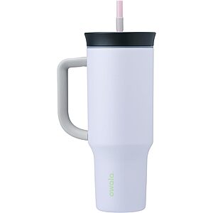 Owala Stainless Steel Triple Layer Insulated Travel Tumbler with Spill Resistant Lid, Straw, and Carry Handle, BPA Free, 40 oz, Bunny Hop