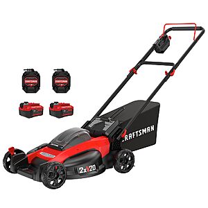 CRAFTSMAN V20 20 in Lawn Mower, 2 x 5Ah Batteries and 2 Chargers Included $251.00 + Free Shipping