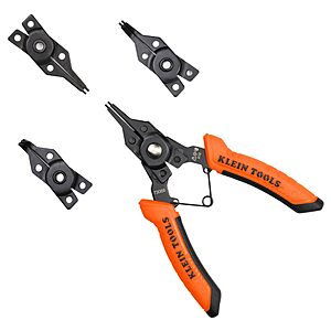Klein Tools Convertible Snap Ring Pliers Set w/ Interchangeable Heads $19.98 + Free Shipping w/ Prime or on $35+