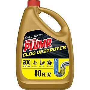 80-Oz Liquid-Plumr Pro-Strength Full Clog Destroyer $7.30 w/ S&S + Free Shipping w/ Prime or on $35+