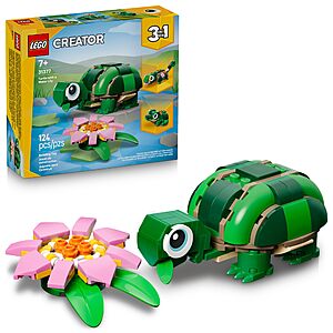 124-Piece LEGO Creator 3 in 1 Turtle with a Water Lily Flower $7.99 + Free Shipping w/ Prime or on $35+