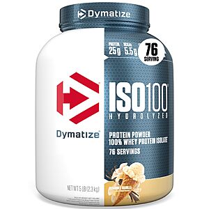 [YMMV] Subscribe & Save - 5lb Dymatize ISO100 Protein Powder, 100% Whey Isolate, Gourmet Vanilla $78.1