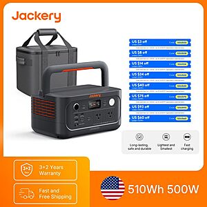 Jackery Explorer 500 v2 Portable Power Station 518Wh LiFePO4 500W with Carrying Case $222.10 + Free Shipping