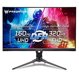 Acer Predator 27" 4K 160Hz IPS/DFR 320Hz Gaming Monitor XB273K V5 $249.99