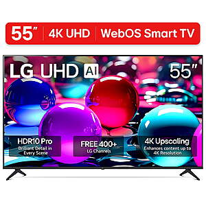 LG 55" 4K UHD UA75 Smart TV HDR10 a7 AI Processor 55UA7500 $298 + Free Shipping