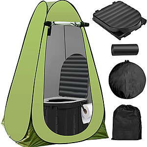 Portable Foldable Camping Toilet Set w/ Privacy Tent (Black) $55.99 + Free Shipping w/ Walmart+ or on $35+