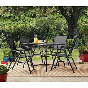 5-Piece Mainstays Albany Lane Steel Outdoor Patio Dining Set (Black) $98.00 + Free Shipping