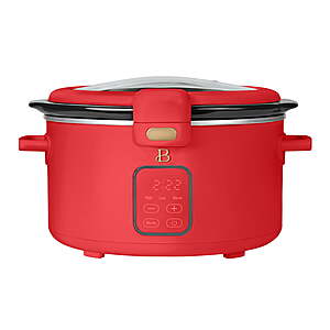 4-Quart Beautiful by Drew Barrymore Digital Slow Cooker w/ Hinged Locking Lid (Tomato Red) $25.97 + Free S&H w/ Walmart+ or on $35+