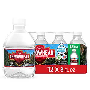 Arrowhead Mountain Spring Water Bottles, 12 Pack - Still Bottled Water with Naturally Occurring Minerals & Electrolytes for Taste - 8 Fl Oz