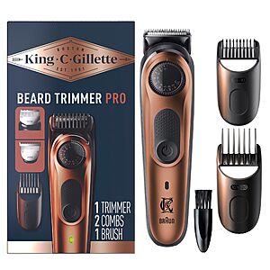 King C. Gillette Beard Trimmer PRO w/ 40 Length Settings & T-Blade $27.36 + Free Shipping w/ Prime or on $35+