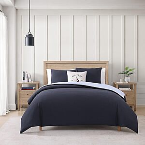 Tommy Hilfiger Micro Pique Duvet Set w/ Matching Shams (Navy, King) $65.00 + Free Shipping