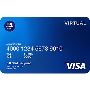 Slickdeals Exclusive: 10% Off Visa Virtual Gift Cards up to $100 ea (Max 3) w/ SD10OFF