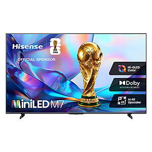 Hisense 55" M7 Series Mini-LED QLED 4K UHD Smart Google TV (55M7QG, 2026 Model) - MiniLED, Hi-QLED, HDR10+, Dolby Vision, Dolby Atmos~$298 @ Walmart~Free Shipping Or Pickup!