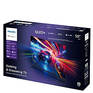 Philips 50" Class 144Hz QLED+ 4K UltraHD (2160p) Google + Gaming Smart TV (50PUG7675/F7)~$258 @ Walmart~Free Shipping!