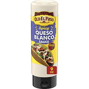 Old El Paso Taco Sauce - Queso Blanco, Squeeze Bottle 9 oz | Medium Heat Queso Blanco Flavor, Versatile Topping for Tacos, Nachos & More~$2.78 With S&S @ Amazon