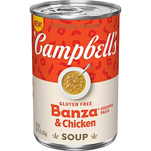 Campbell's Condensed Banza Chickpea Pasta and Chicken Soup, 10.75 Oz Can~$1.49 After Coupon @ Amazon