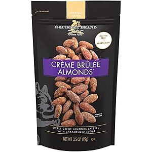 Squirrel Brand Cr&egrave;me Brulee Almonds, 3.5 oz | Gourmet Roasted Almonds With Caramelized Sugar, Gluten Free~$3.74 With S&S @ Amazon