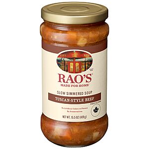 Rao's Made For Home Tuscan-Style Beef Soup, 15.5 oz~$3.19 After Coupon & S&S @ Amazon