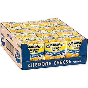 Maruchan Instant Lunch Ramen Noodles, Cheddar Cheese Flavor &ndash; Japanese-Style Instant Noodle Soup, Easy Meal Ready in 3 Minutes &ndash; 2.25 Oz. (12 Pack)~$7.30 With S&S @ Amazon