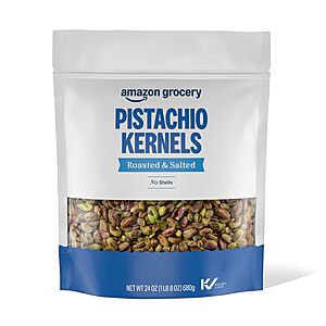 Amazon Grocery, Pistachio Kernels, Roasted & Salted, No Shells, 24 oz (680g), Pack of 1~$11.25 With S&S @ Amazon~Buy 4 & Save More!
