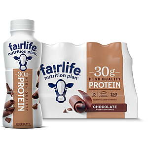 Fairlife Nutrition plan protein shake chocolate (12-pack) $21.28