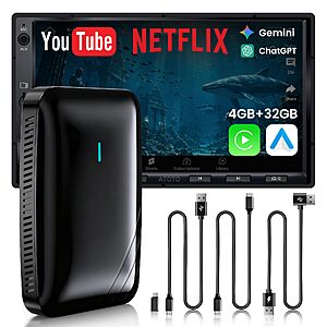 MYATOTO Magic AI Box, Wireless CarPlay/Android Auto Adapter, Car Video Box Supports for Netflix/YouTube/TikTok/TF Card, DriveChat AI Smart Box with GPS/Dual Bluetooth $64.99