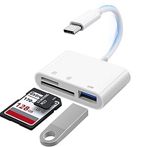 USB-C 3in1 sd card reader, Amazon $2.50