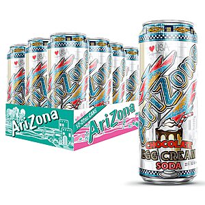 12 Tall Cans AriZona Chocolate Egg Cream Soda For $12.99