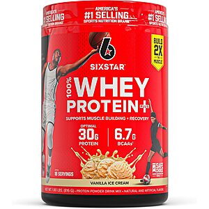 [S&S] Six Star Whey Protein Powder Plus - Vanilla Cream, 1.8LB 1.8 LB $13.04 (before tax) Amazon w/ coupon ymmv