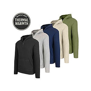 3 Pack Cotton Waffle Henley Thermal Hoodies $17.99 @Woot!