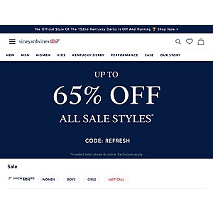 Vineyard Vines Up to 65% off all Sale Styles Use Code REFRESH