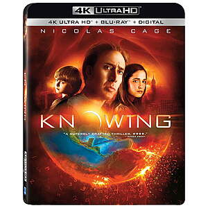Knowing 4K UHD + Blu Ray + Digital $9.79 Walmart.com