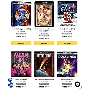 Movies Unlimited 3 for $30 4K Sale Free Shipping on $50+ Order