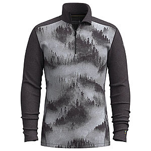Smartwool Men's Thermal Merino Wool Base Layer Quarter Zip Shirt (Charcoal Foggy Pines, Size S-XXL) $49.99 + Free Shipping