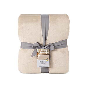 Better Homes & Gardens Velvet Plush Bed Blanket (Full/Queen Size, Almond Biscuit) $10 + Free S&H w/ Walmart+ or on $35+