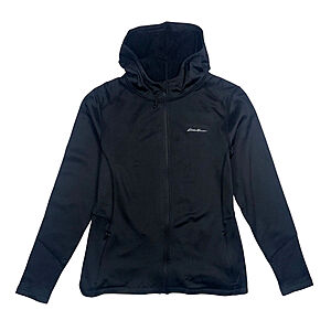 Eddie Bauer Women's Mini Grid Fleece Jacket (Black) $9.99 + Free Shipping on $50+