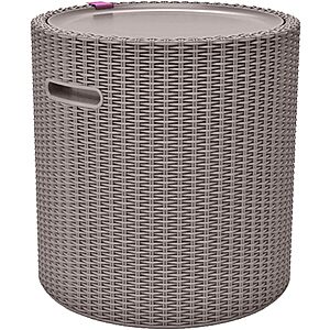 Keter Cool Side Table Cooler 3 in 1 Outdoor Patio Table and Ice Chest Storage, Ideal Hot Tub Table, Decor and Outdoor Patio Bar, Portable Bar, Cappuccino