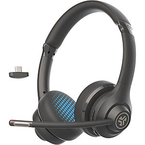 JLab Go Work Gen 2 Wireless Over-Ear Bluetooth Headset USB Dongle & Boom Mic $24.99 + Free Shipping w/ Prime or on $35+
