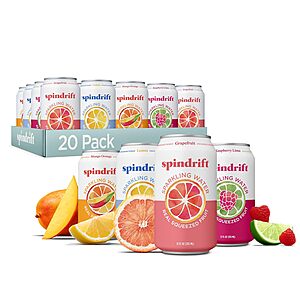 20-Pack 12-Oz Spindrift Sparkling Water (4-Flavor Variety Pack) $9.62 w/ S&S + Free Shipping w/ Prime or on $35+