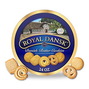 Royal Dansk Danish Butter Cookies, Premium Assorted Cookies Made with Real Butter, Great for Sharing and Hosting, 24 oz
