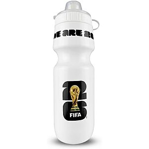 24-Oz Official FIFA World Cup 2026 Squeeze Water Bottle (White or Black) $10.79 + Free Shipping w/ Prime or on $35+