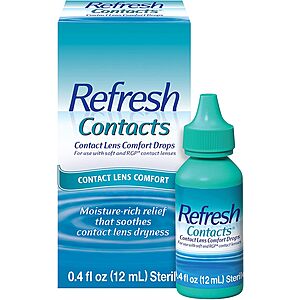 12mL Refresh Contacts Contact Lens Rewetting Drops $4.86 w/ S&S + Free Shipping w/ Prime or on $35+