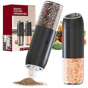 2-Pack Jasee Gravity Electric Salt & Pepper Grinders $8.99 + Free Shipping w/ Prime or on $35+