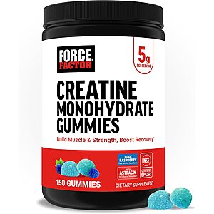 150-Count Force Factor Creatine Monohydrate Gummies (Blue Raspberry or Watermelon) $16.56 w/ S&S + Free Shipping w/ Prime or on $35+